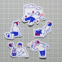 休息くんステッカー（五感キャラクター）