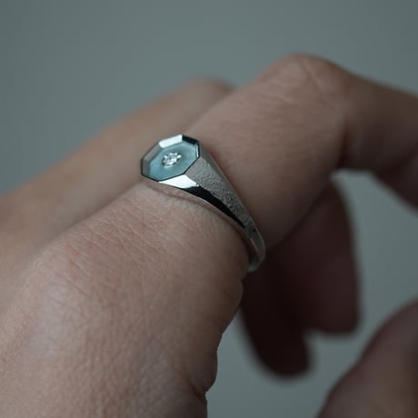 Ottagono | Pt900 Signet ring