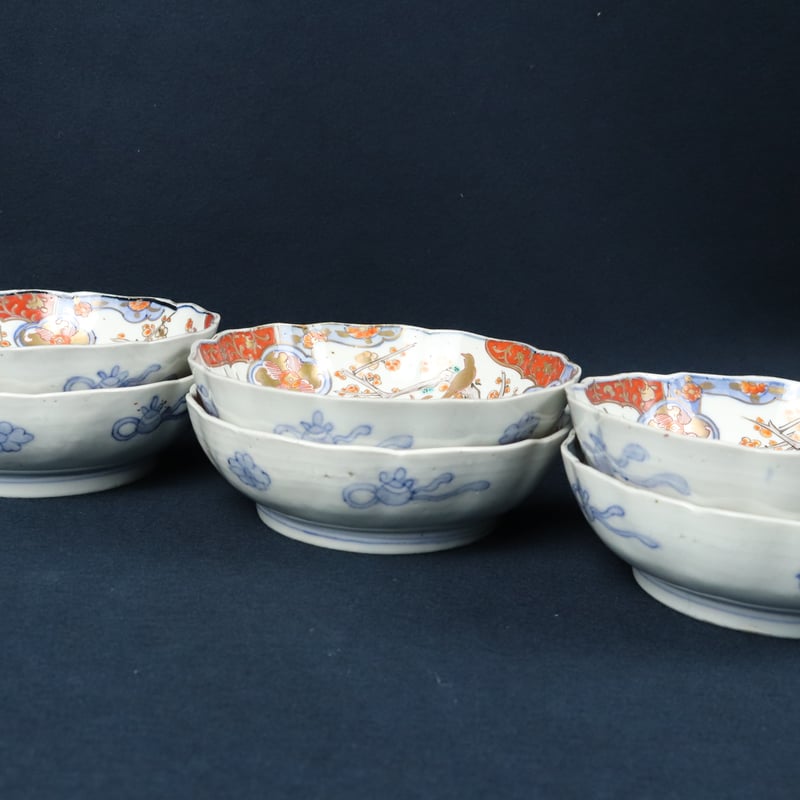 98 伊万里焼 花鳥文膾皿 金彩色絵 江戸後期時代 | 三梨 art and antiques
