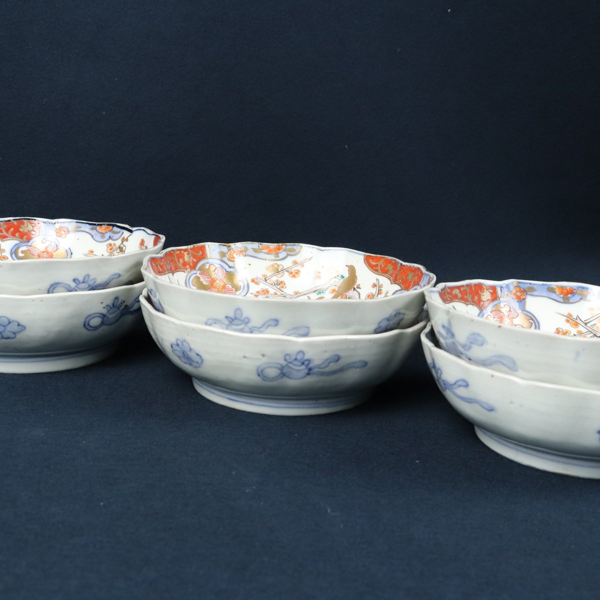 98 伊万里焼 花鳥文膾皿 金彩色絵 江戸後期時代 | 三梨 art and antiques