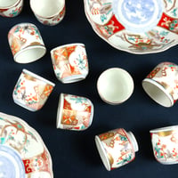 28 伊万里焼 松竹梅と鶴文膾皿 色絵金彩 中皿 幕末～明治期 5寸 | 三梨