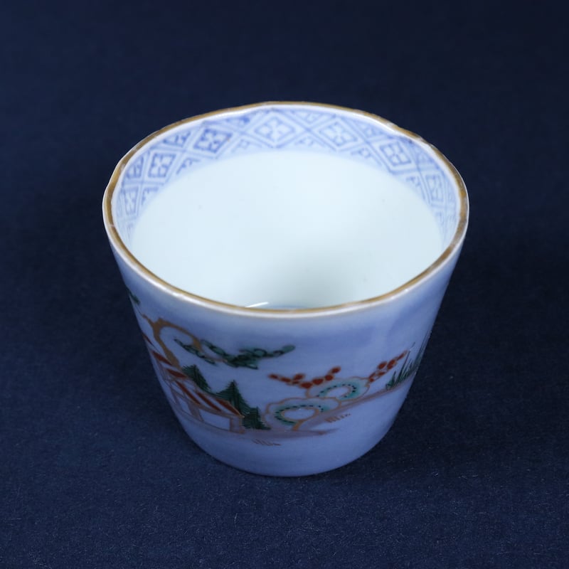 古伊万里　金襴手　双魚に花唐草の図　蕎麦猪口　E221AS-fbvn 古伊万里 金襴手 双魚に花唐草の図 蕎麦猪口 E221AS-fbvn 【公式通販】