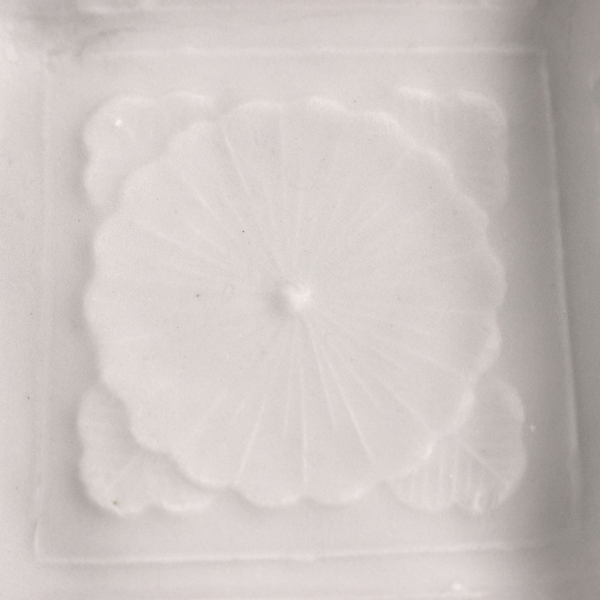 157 瀬戸焼 白磁豆皿 角皿 菊花文 明治時代 | 三梨 art and antiques