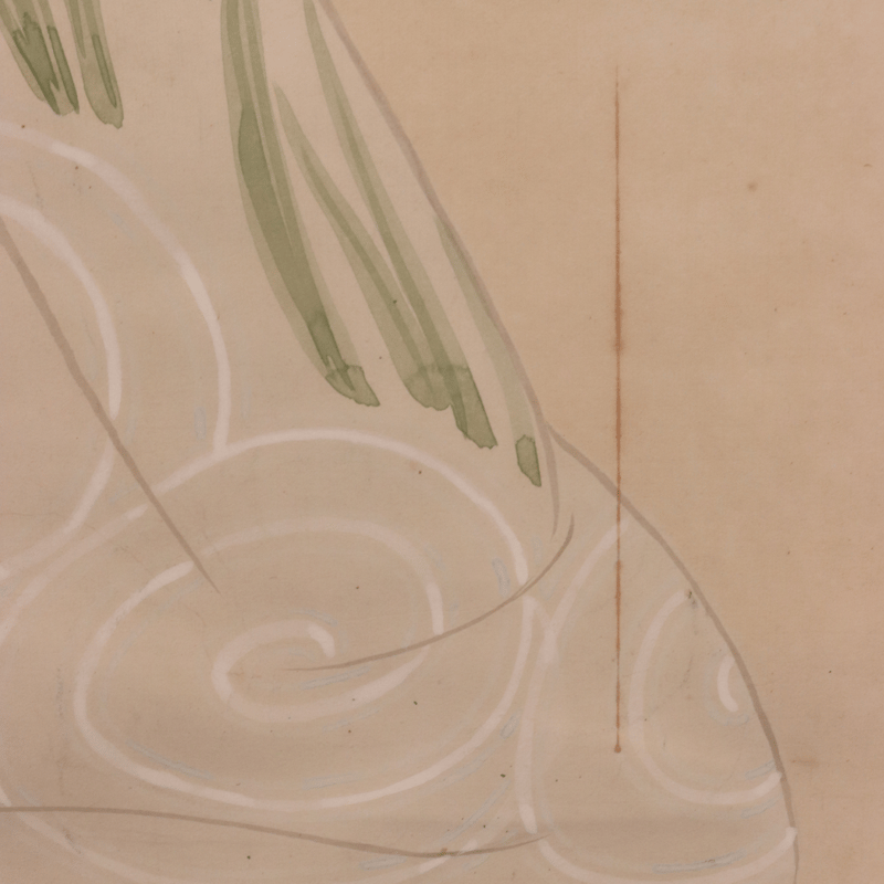 11 北野 恒富 「蛍と美人図」夏掛け 絹本 肉筆 稲野年恒に師事 日本