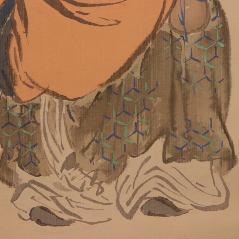 188 岡本大更 「寿老図」 絹本 三重の人 独学の画家 | 三梨 art and
