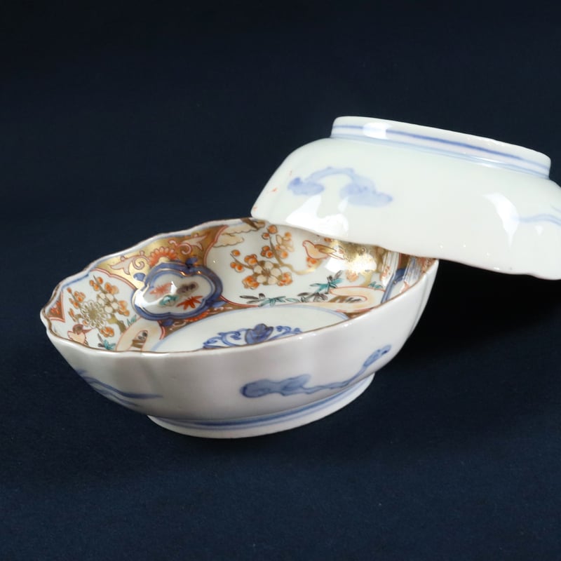 角福銘 色絵 金彩 花鳥 松竹梅 大皿 約34cm 飾り皿 古伊万里風 和食器