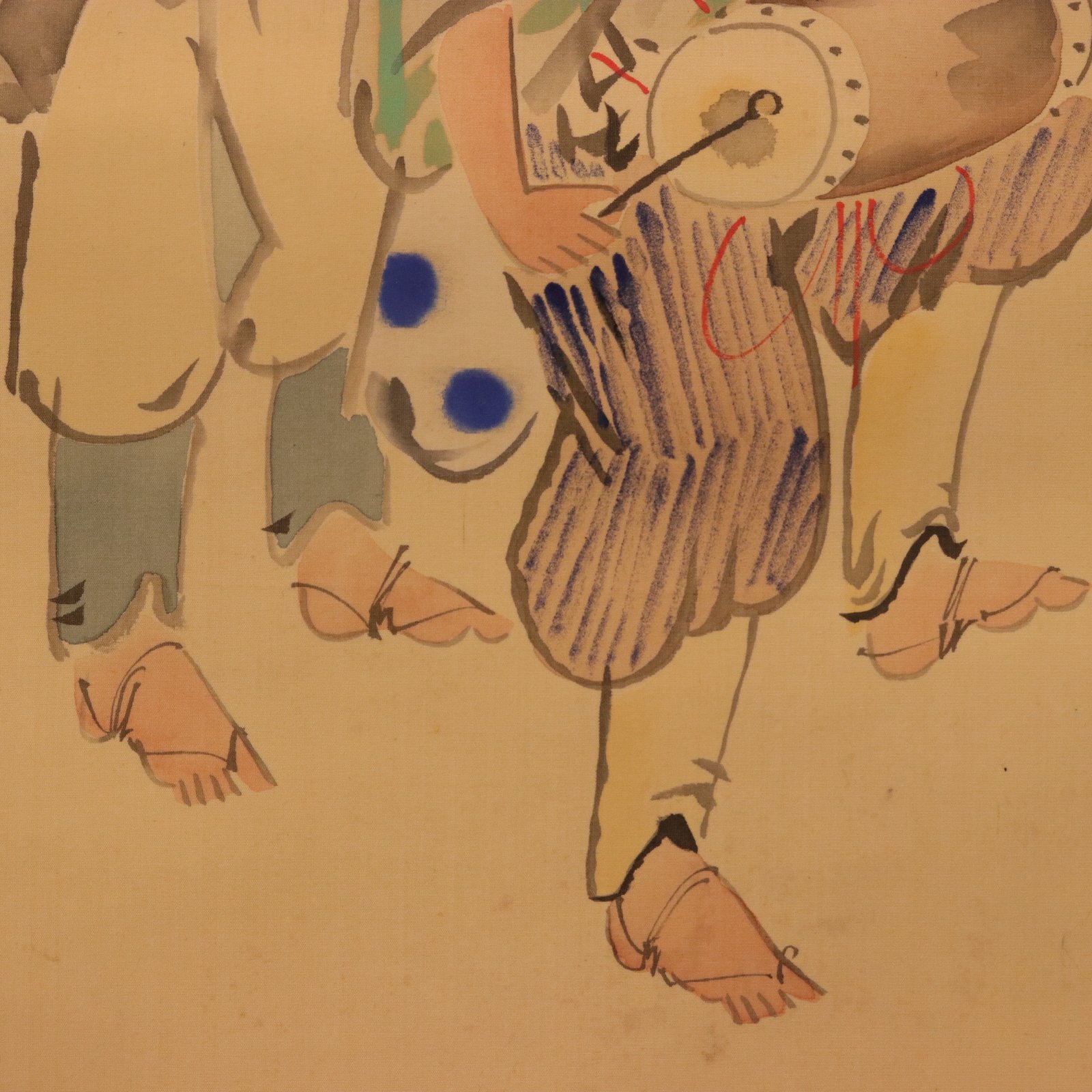 183 曄仙 「獅子舞図」 二重箱 絹本 伝未詳 菅楯彦の弟子か？ | 三梨