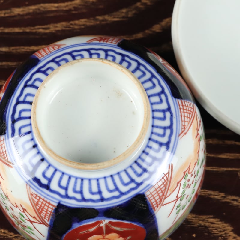 伊万里焼 角福 明治時代 蓋付き碗揃 獅子絵 立涌文 96 伊万里焼 蓋付き茶碗 花文 金彩色絵 江戸時代後期～明治時代