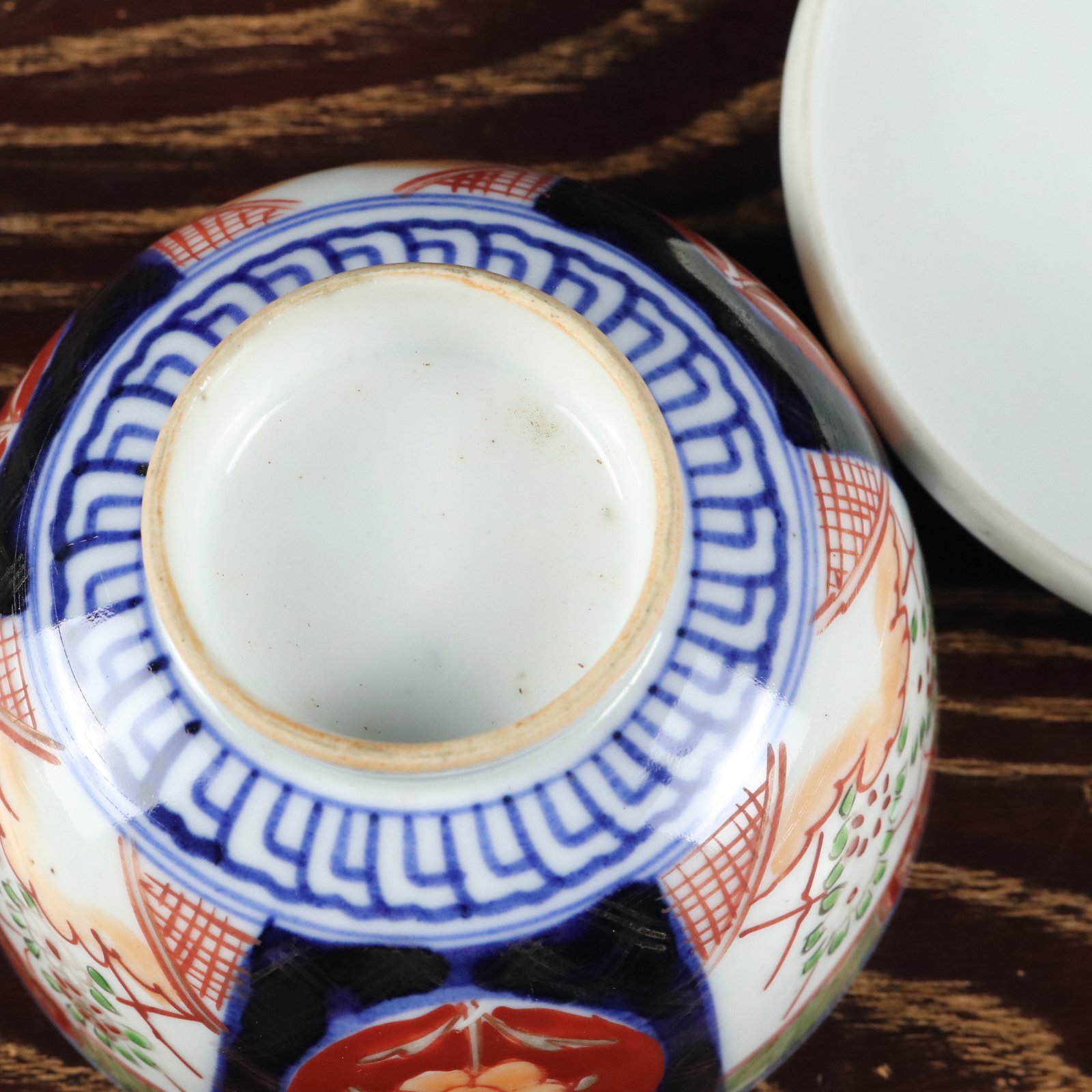 96 伊万里焼 蓋付き茶碗 花文 金彩色絵 江戸時代後期～明治時代 | 三梨