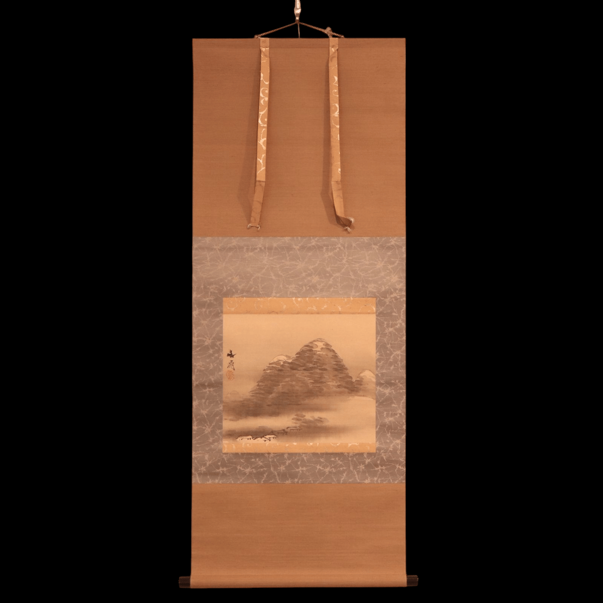 192 谷文晁 「山水」 絹本 文人画大家 清人張秋谷師事 | 三梨 art and