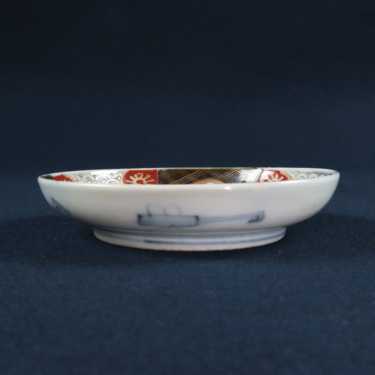 34 伊万里焼 松梅草花文膾皿 色絵金彩 中皿 明治期 5寸 | 三梨 art and