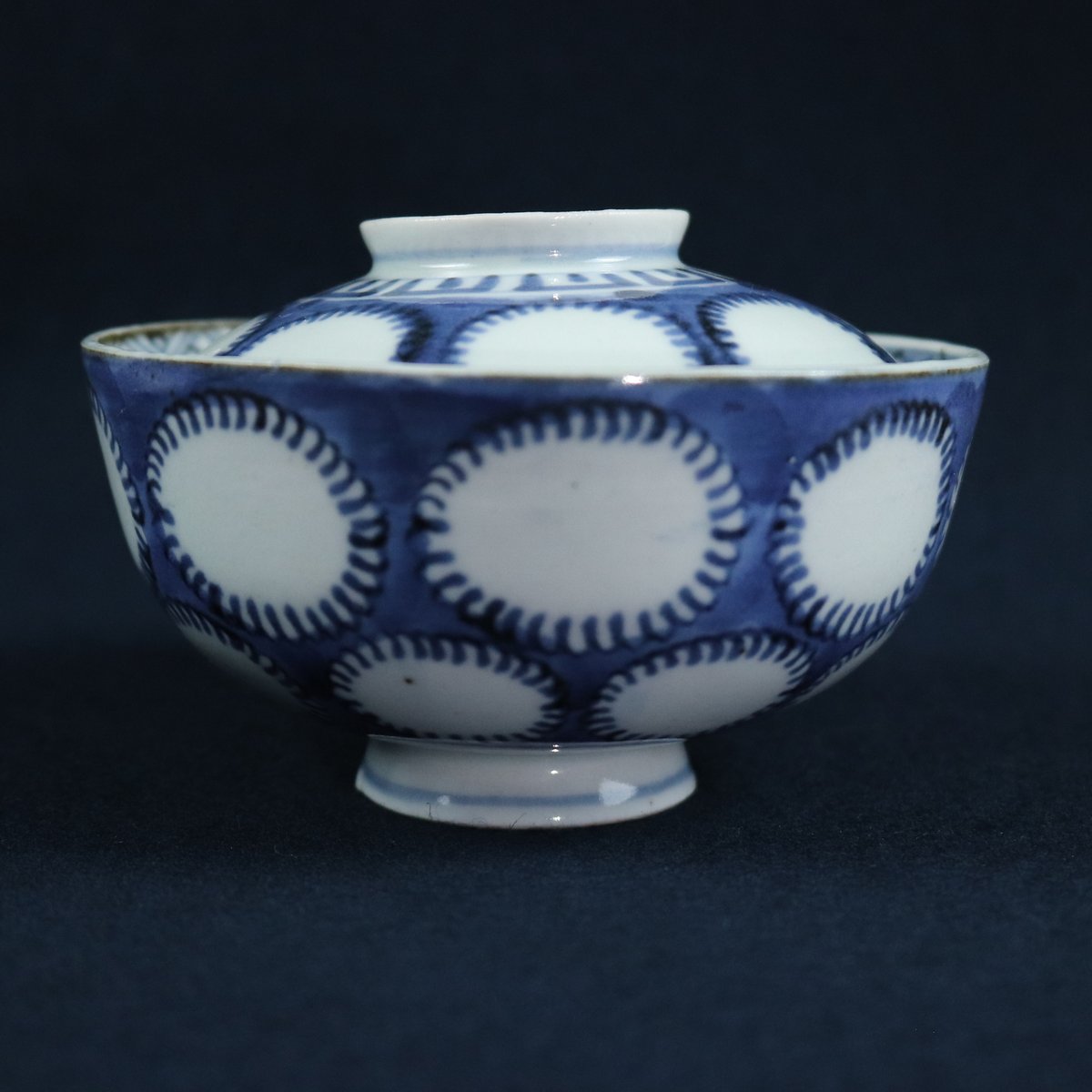 108 伊万里焼 蓋付椀物 雪輪文 染付 江戸時代 | 三梨 art and antiques