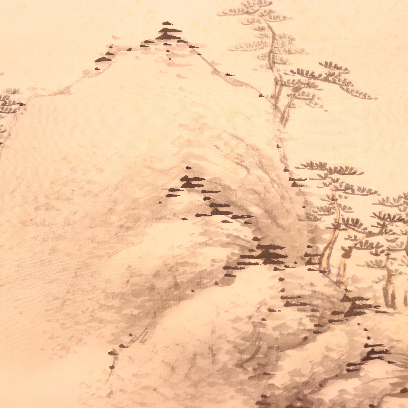 【真作】矢野鉄山/矢野鐵山/春景朝爽/山水図/掛軸/名家伝来/AD-910 140 矢野橋村「松林山水図」 共箱 絹本 肉筆 大正-昭和時代の日本画家