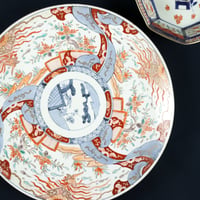 262 伊万里焼 角皿 福寿文 染付 明治期 | 三梨 art and antiques
