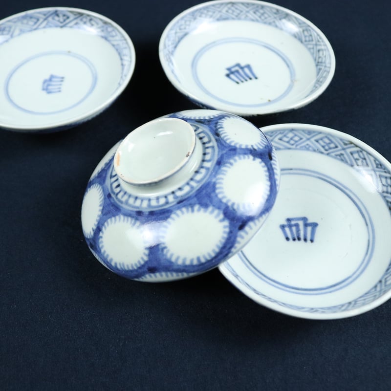108 伊万里焼 蓋付椀物 雪輪文 染付 江戸時代 | 三梨 art and antiques
