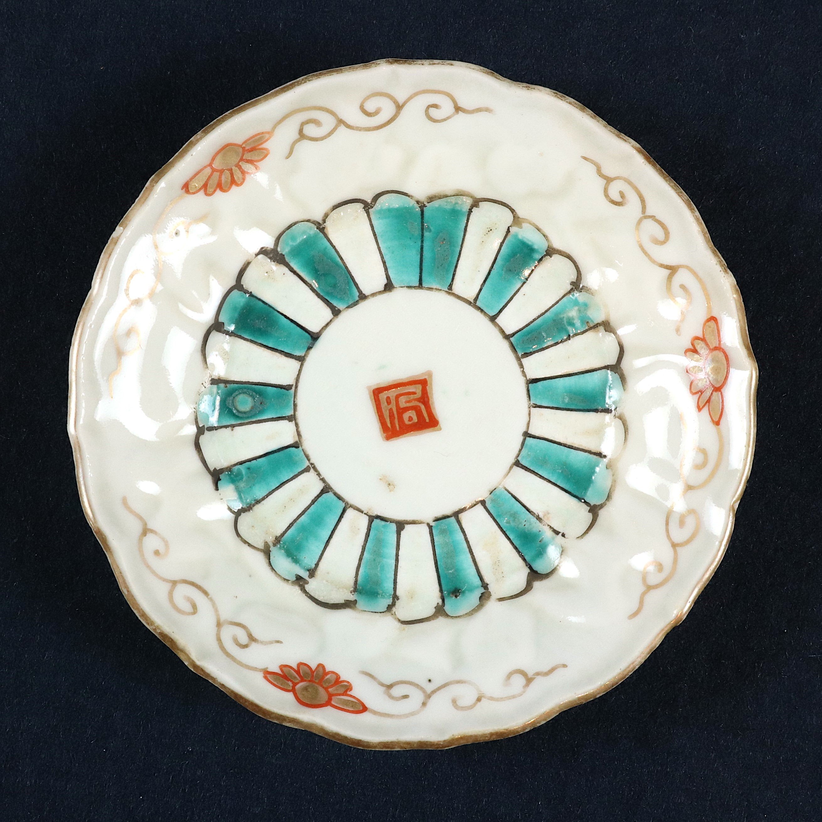 古伊万里　赤絵金彩長方皿3客　長皿 アンティーク 明治22cm original