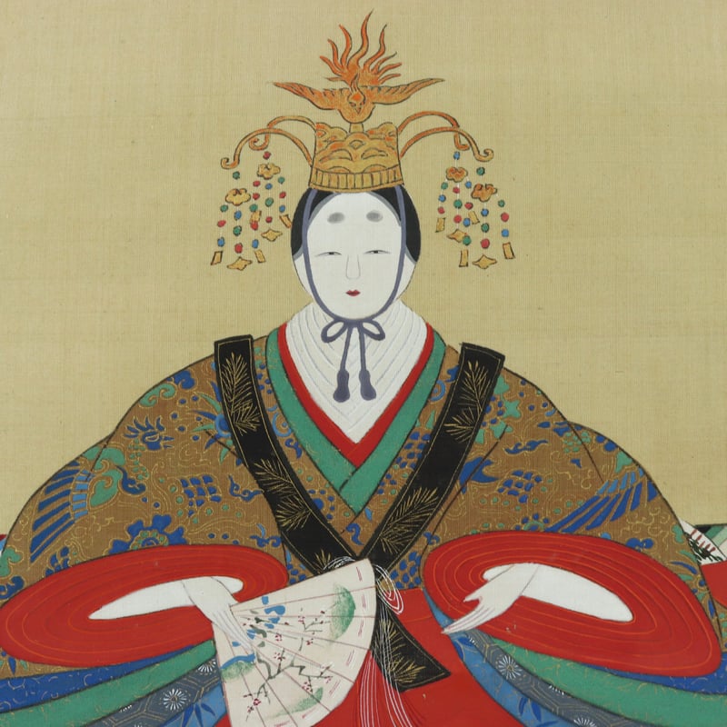 52 酒井 抱一「内裏雛」春掛け 絹本 双幅 琳派 江戸時代後期 東京 掛軸