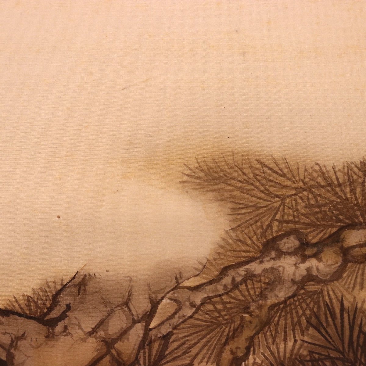 127 上田耕甫「双鶴松図」 絹本 肉筆 大阪の人 南画家 掛軸 | 三梨 art