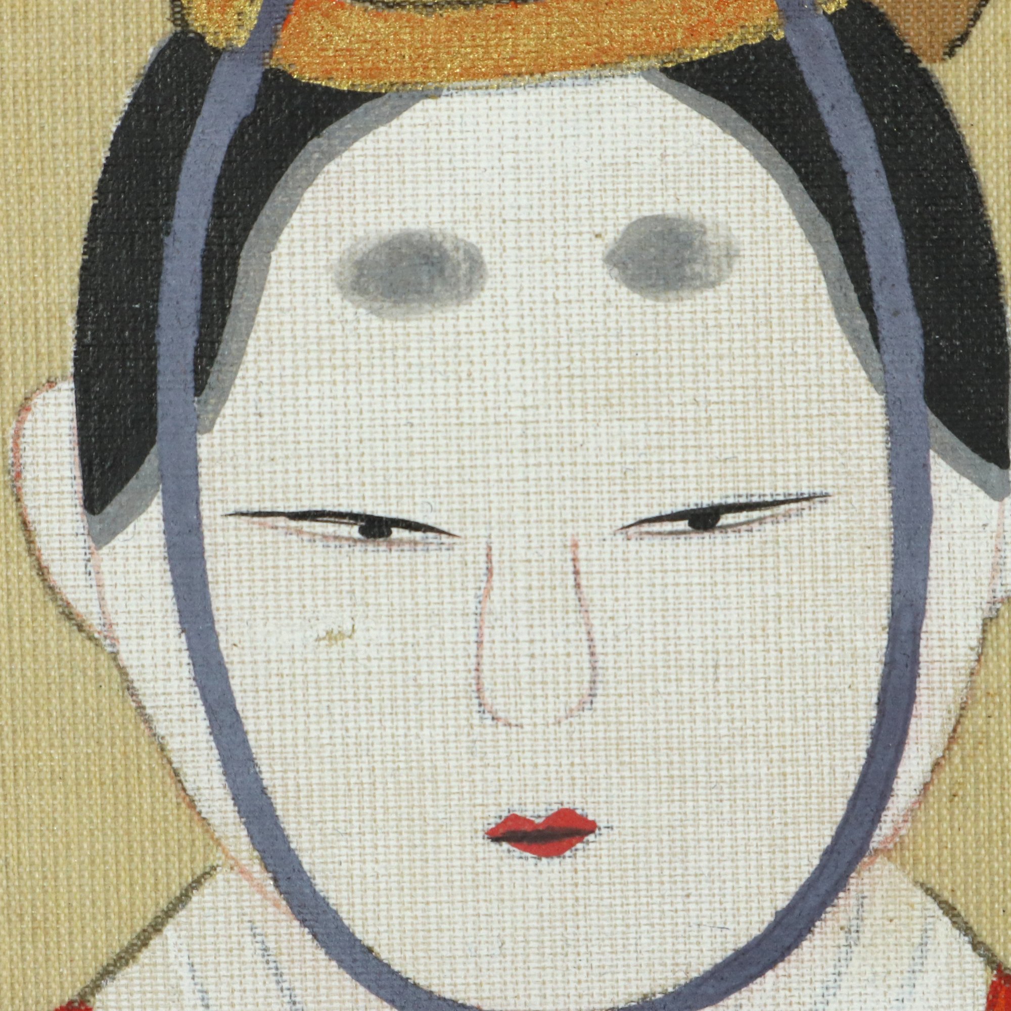 52 酒井 抱一「内裏雛」春掛け 絹本 双幅 琳派 江戸時代後期 東京 掛軸