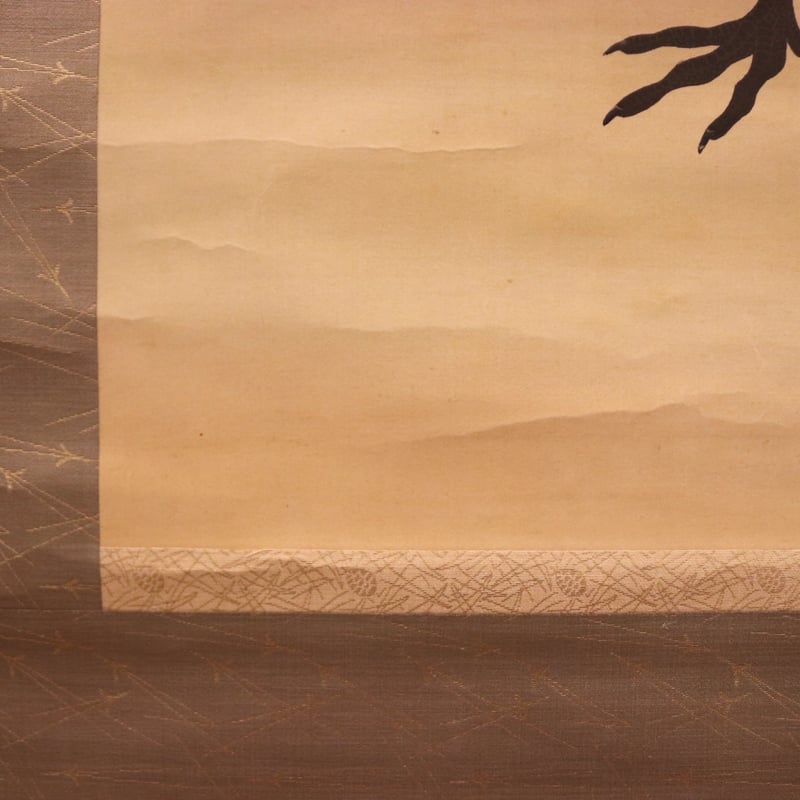 127 上田耕甫「双鶴松図」 絹本 肉筆 大阪の人 南画家 掛軸 | 三梨 art