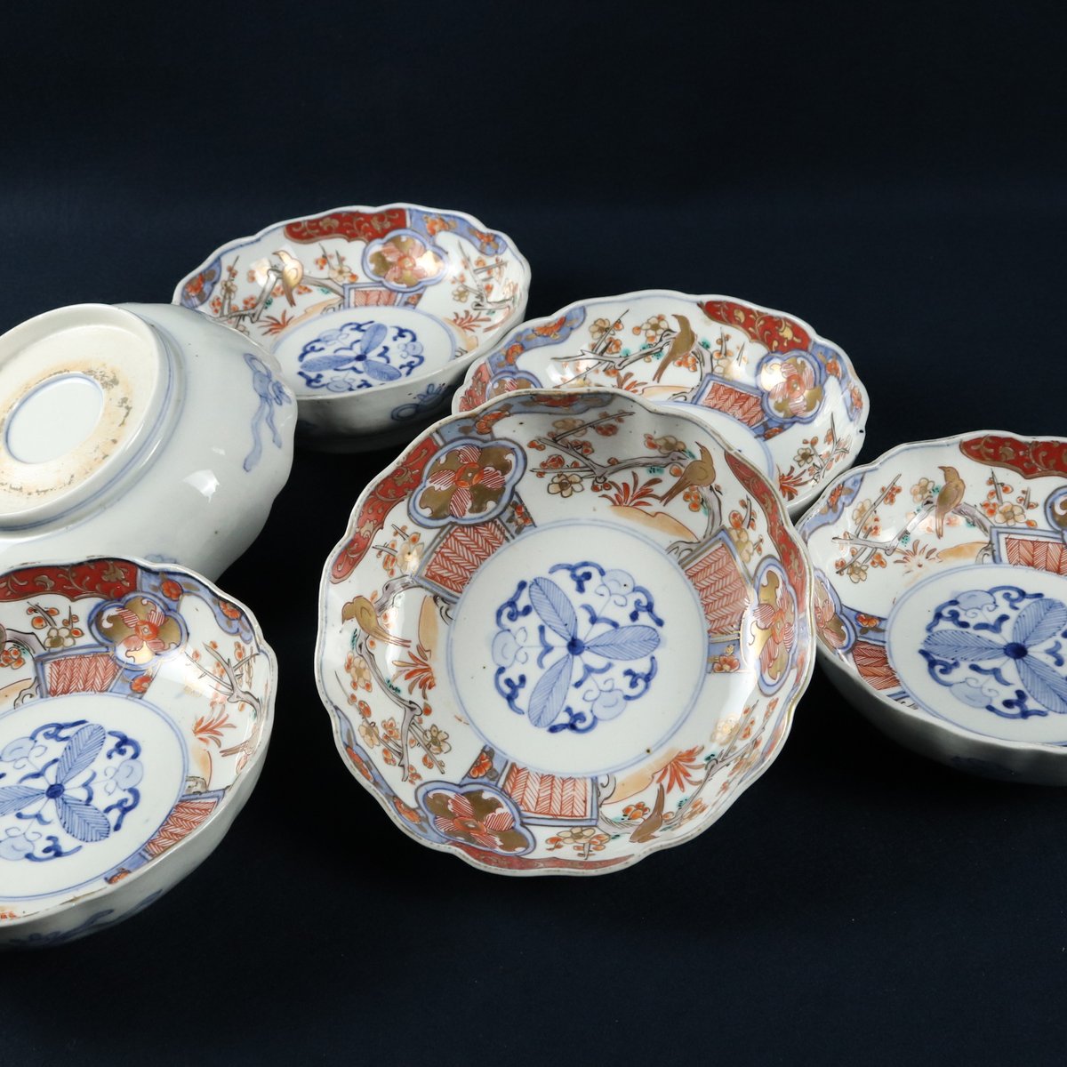 98 伊万里焼 花鳥文膾皿 金彩色絵 江戸後期時代 | 三梨 art and antiques