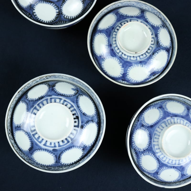 108 伊万里焼 蓋付椀物 雪輪文 染付 江戸時代 | 三梨 art and antiques