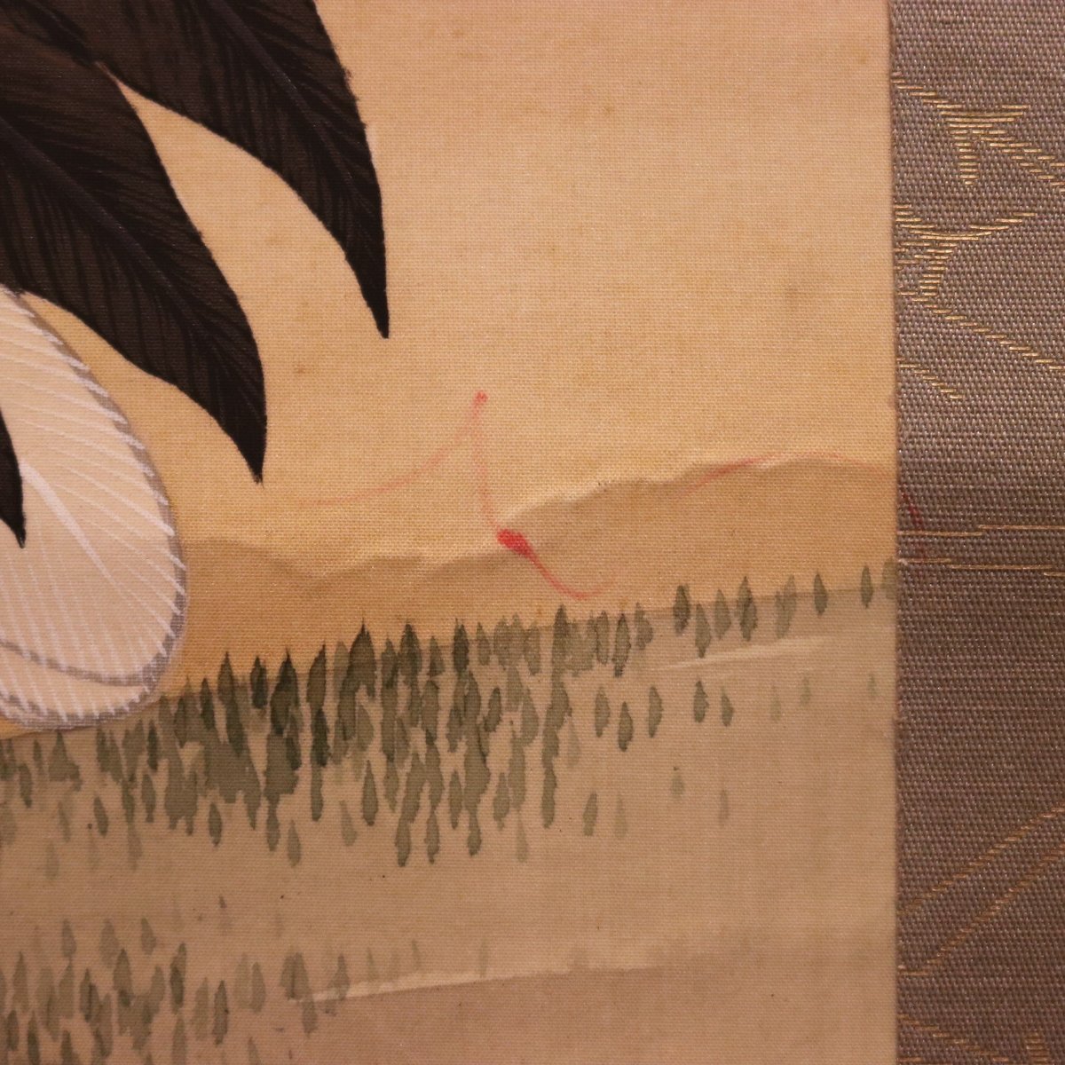 127 上田耕甫「双鶴松図」 絹本 肉筆 大阪の人 南画家 掛軸 | 三梨 art