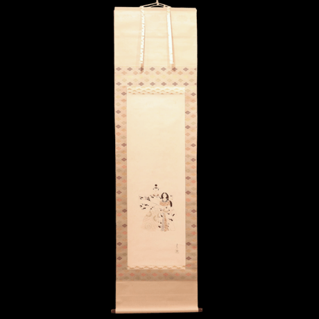 135 中村貞以「立ち雛」紙本 肉筆 長谷川貞信師事 大阪の人 桃の節句