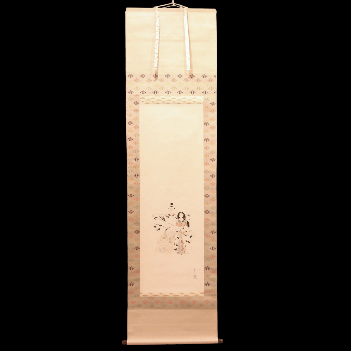 135 中村貞以「立ち雛」紙本 肉筆 長谷川貞信師事 大阪の人 桃の節句