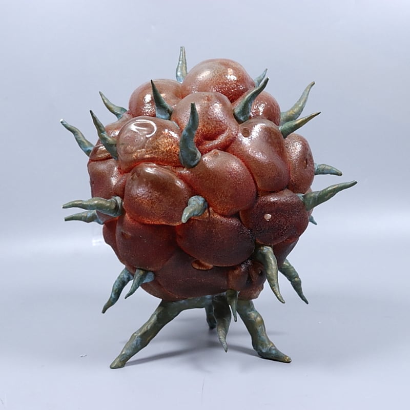 現代アート 黒色メッシュデザイン卵型金属香炉 工芸品 現代アート 黒色