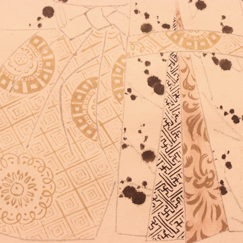 135 中村貞以「立ち雛」紙本 肉筆 長谷川貞信師事 大阪の人 桃の節句