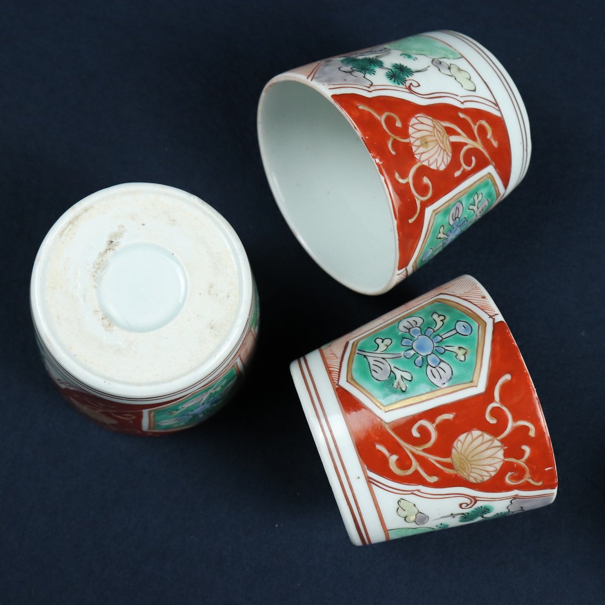 104 伊万里焼 蕎麦猪口 文花 金彩色絵 江戸時代 | 三梨 art and antiques