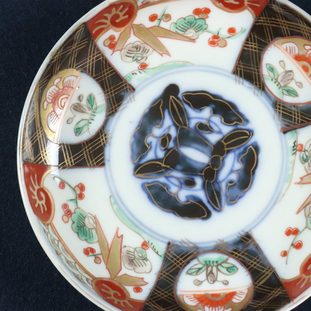 34 伊万里焼 松梅草花文膾皿 色絵金彩 中皿 明治期 5寸 | 三梨 art and