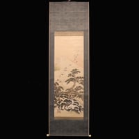 192 谷文晁 「山水」 絹本 文人画大家 清人張秋谷師事 | 三梨 art and