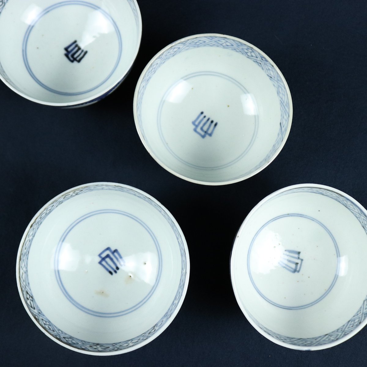 108 伊万里焼 蓋付椀物 雪輪文 染付 江戸時代 | 三梨 art and antiques
