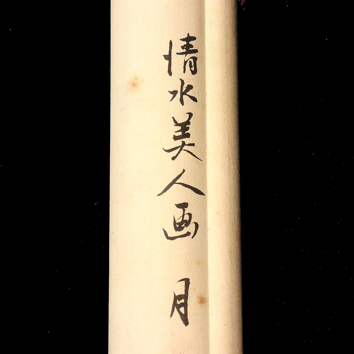 掛軸　肉筆　北舟筆　月下美人図　絹本着色　古美術　骨董 道具 ] - 道具 渓舟筆 水墨山水 肉筆絹本掛軸（共箱） | ネット