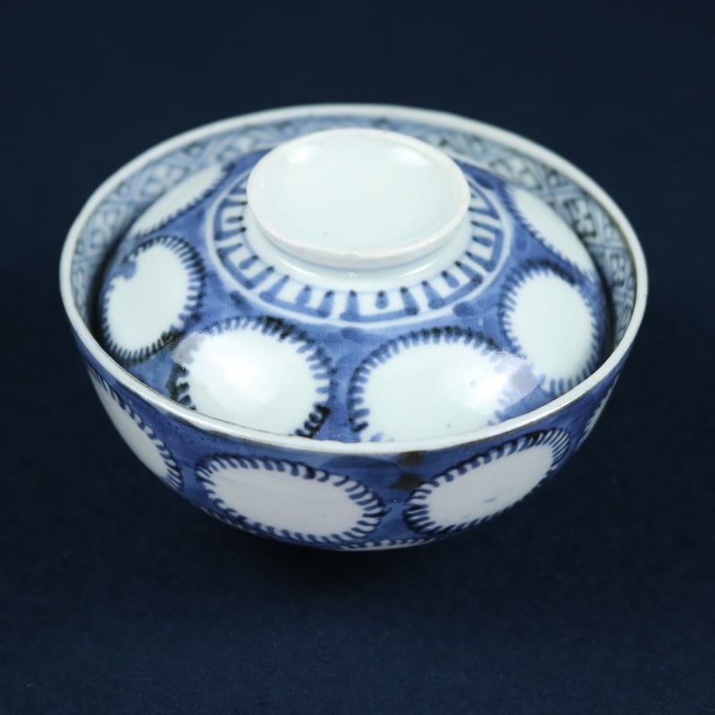 108 伊万里焼 蓋付椀物 雪輪文 染付 江戸時代 | 三梨 art and antiques