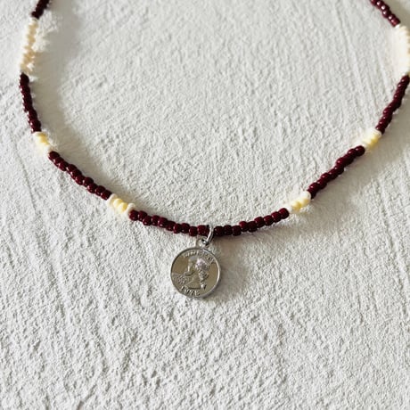 Coin beads necklace "yellow"