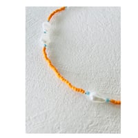 Orange baroque perl necklace