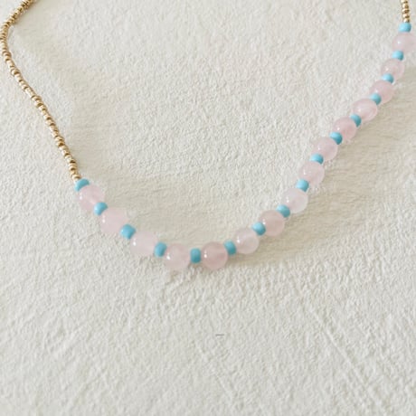 Rose color necklace