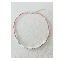 Pink metal beads necklace