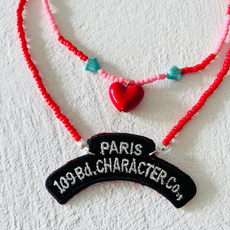 Boarder necklace "red&pink"