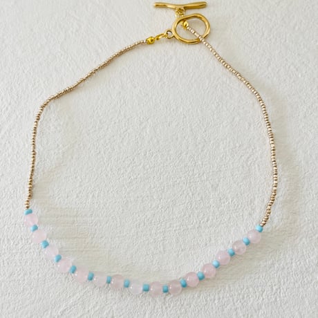 Rose color necklace