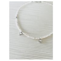 Three heart perl necklace