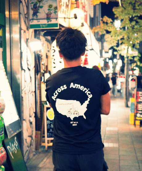 アメリカ横断応援Tシャツ