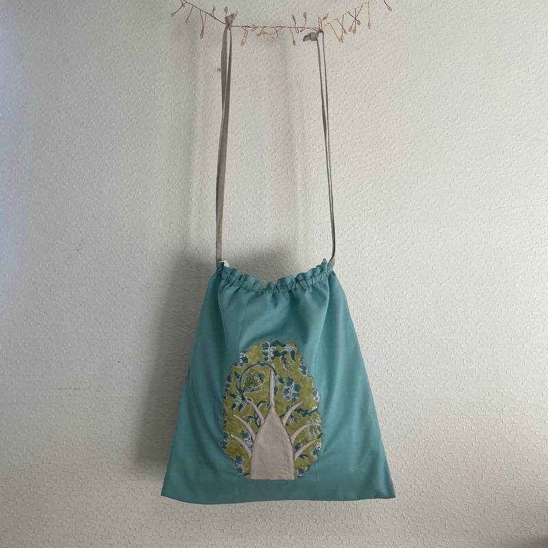 つやのある綿ローンとリネンとインド綿の巾着 Vol.19「Chinese