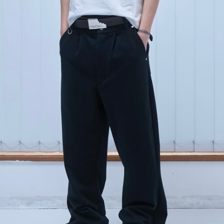 T-POCKET Jersey Flare Pants-Black