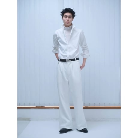 T-POCKET Jersey Flare Pants-White