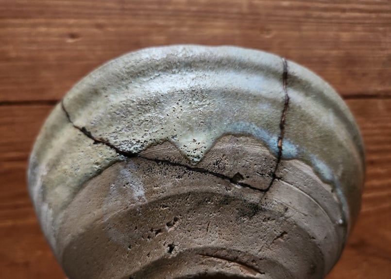 古瀬戸鉢 茶碗 灰釉 漆継 | gallery 白木蓮