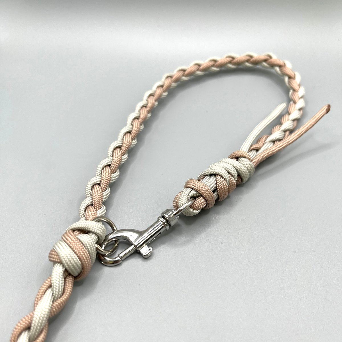 パラコード カフェリード【小型犬用（ピンクベージュ×ライトグレー